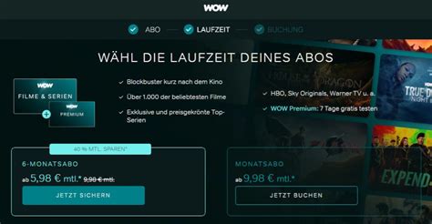 WOW Probemonat: Jetzt ab 5,98€ pro Monat im Probeabo testen